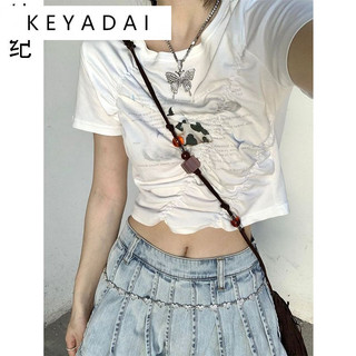 KEYADAI áo phông áo thun nữ croptop baby tee Hàn Phong xu hướng Minimalist Casual WTX24205TX 8Z240218
