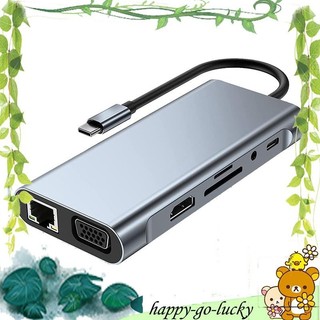1 cái 11 trong 1usb c hub docking station đầu đọc thẻ sd / tf với 4k hdmi-tương thích, vga, cổng usb 3.0, type c pd, rj45 ethernet
