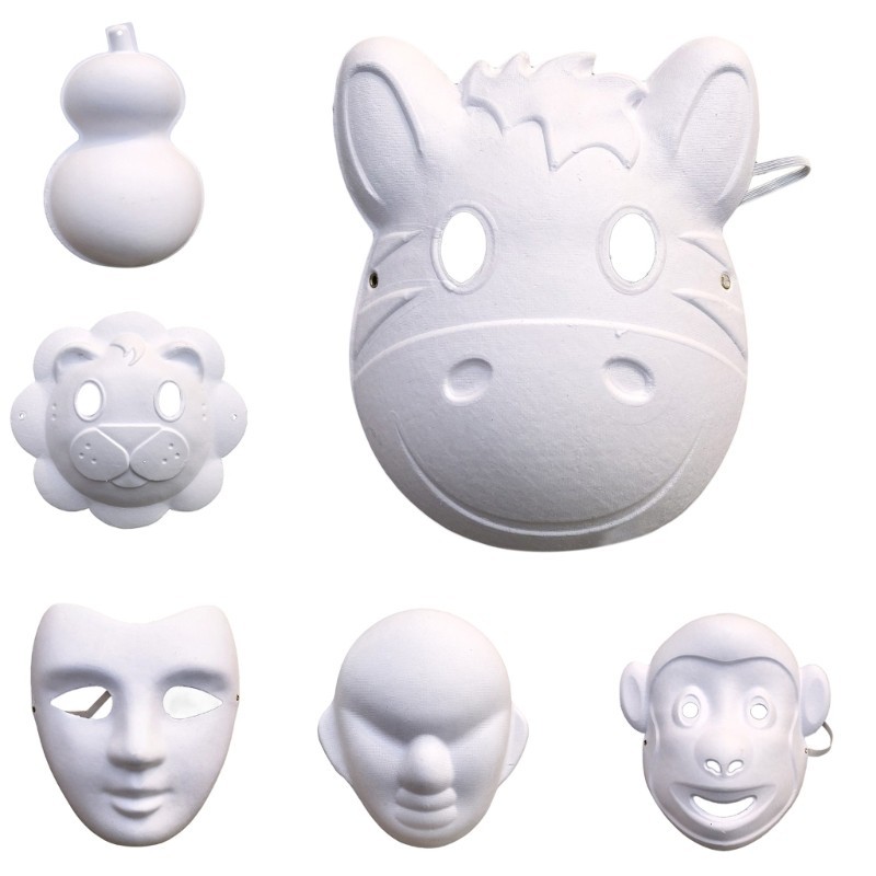 HO Full Face Paintable Blank White DIY Craft Paper Cosplays