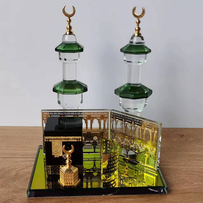 Kaaba Minaret Pha Lê Mô Hình Trung Đông Hồi Giáo Để Bàn Đồ Trang Trí Trang Trí