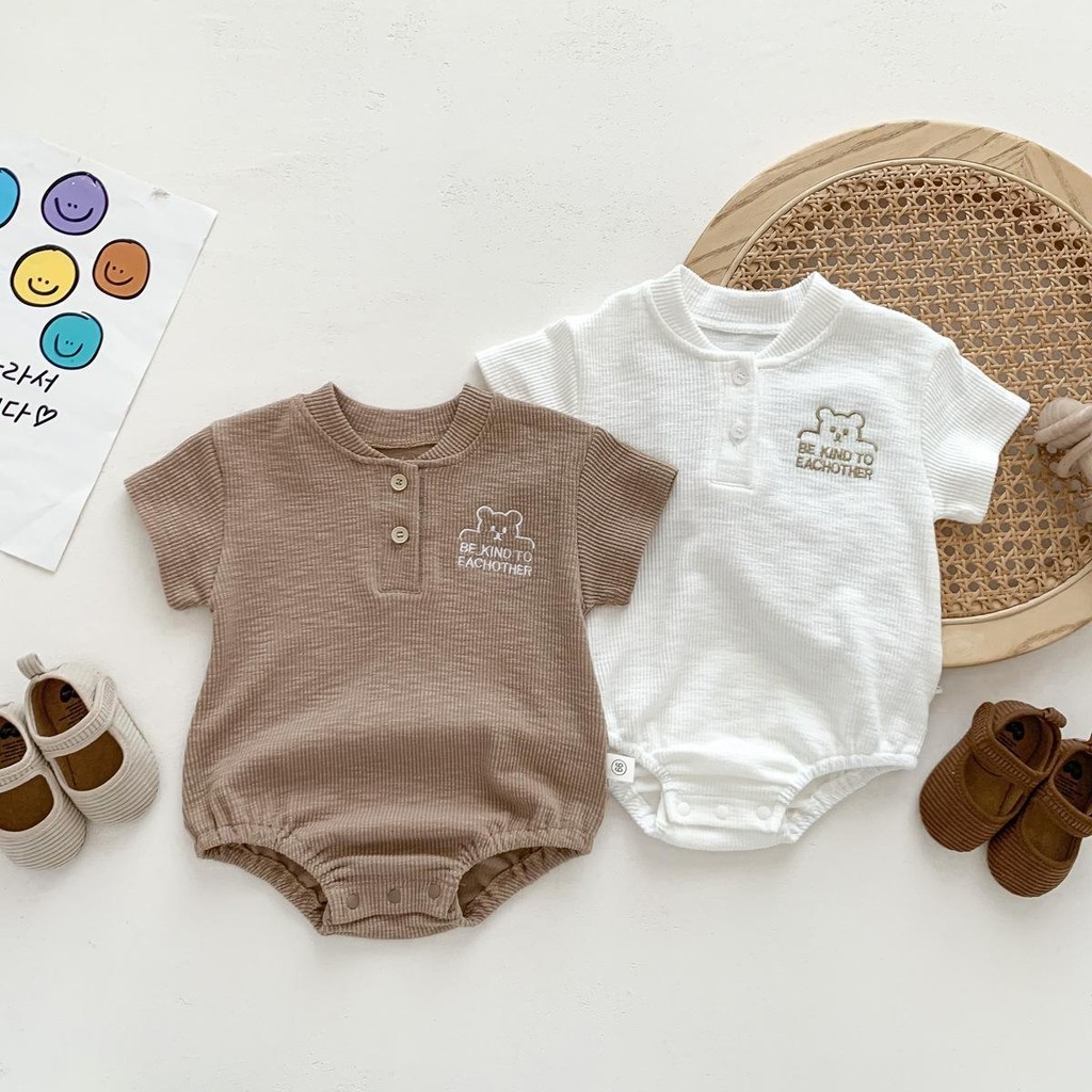 Bộ body ngắn tay bodysuit áo liền quần bộ đồ liền thân Babyshop88vn cho bé trai bé gái M28.2.24-3