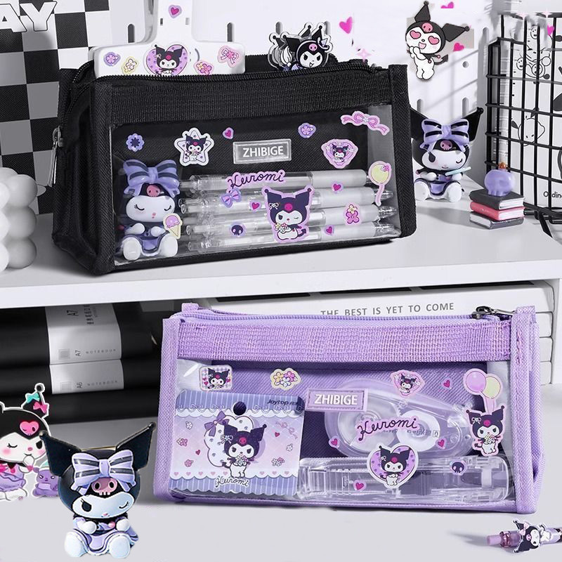 Hộp Bút Chì Sanrio Trong Suốt Chống Thấm Nước Hộp Bút Chì Cinnamoroll Giai Điệu Kuromi Hộp Bút Dung 