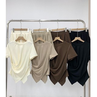 Set Áo Vạt Chéo Hai Bên Cộc Tay Kèm Quần Sooc Xoè S654 Susstore Top Women