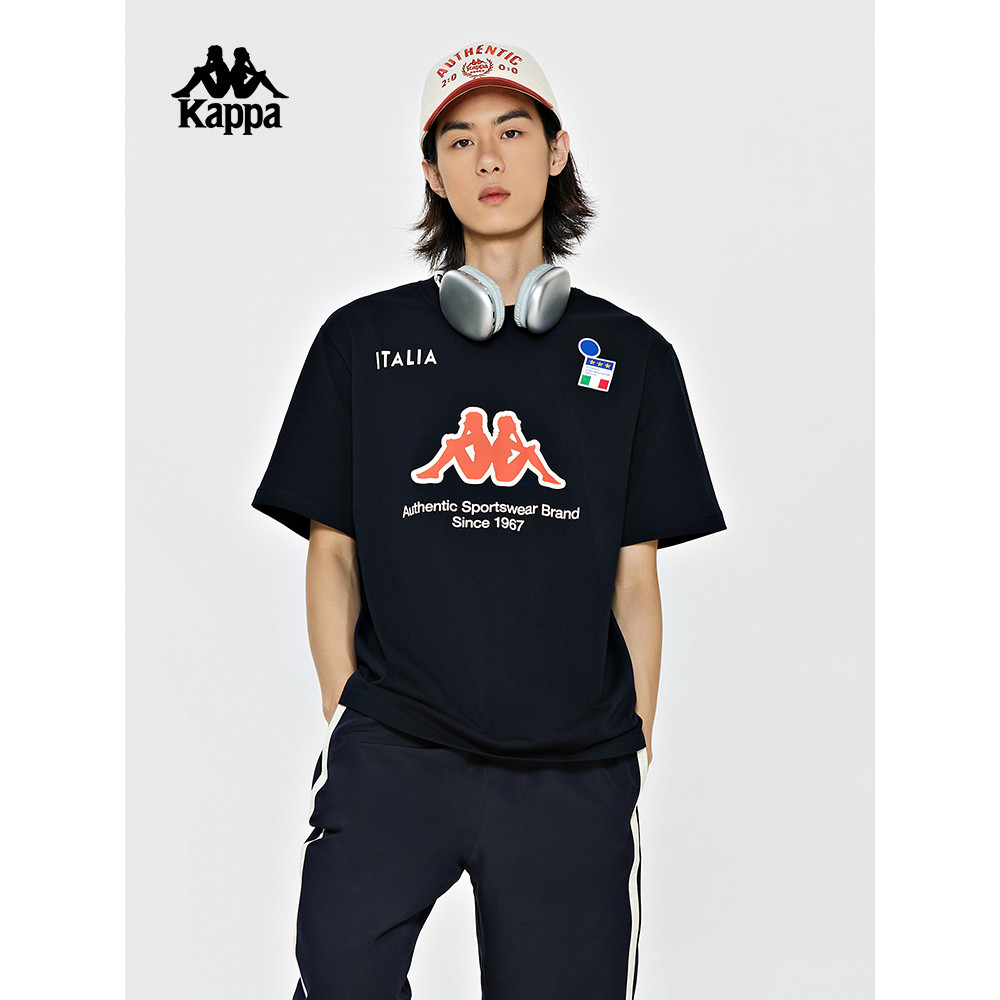 Kappa Kappa Retro Tay Ngắn Nam Thể Thao Áo Thun Hợp Thời Trang Đơn Giản Nửa Tay 0105