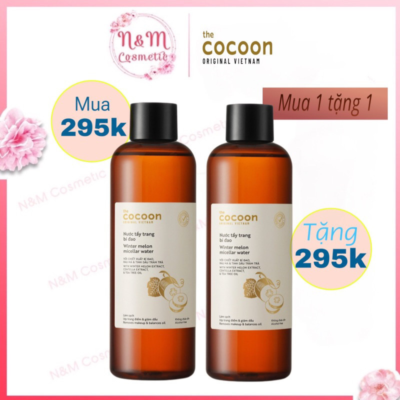 (Mua 1 tặng 1)Nước tẩy trang bí đao Cocoon (500ml) tặng 1 Nước tẩy trang bí (500ml)