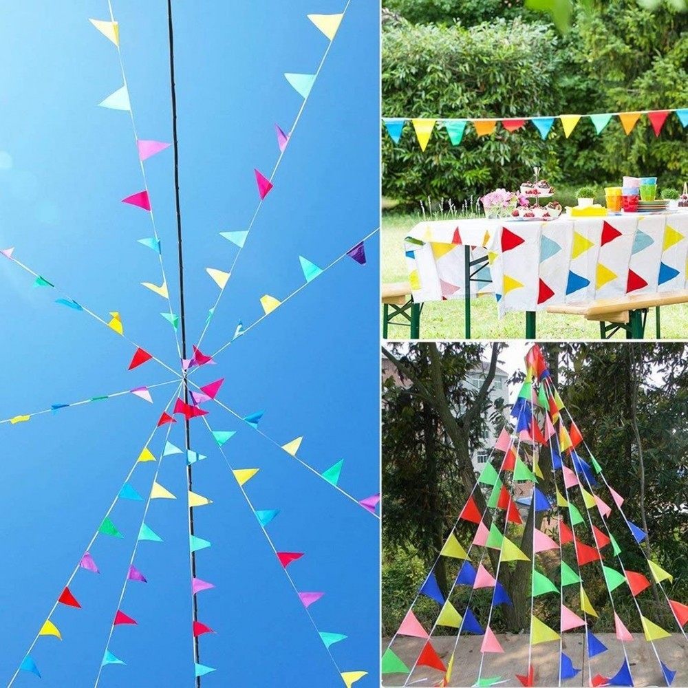 100 Mét Tam Giác Cờ Bunting Biểu Ngữ Pennant Lễ Hội Trang Trí Tiệc Cưới