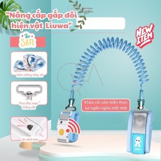 Dây đai đeo tay chống lạc, chống cắt cho bé CM7-11 Dây dắt trẻ em đi dạo phản quang lõi thép có khóa còi báo động