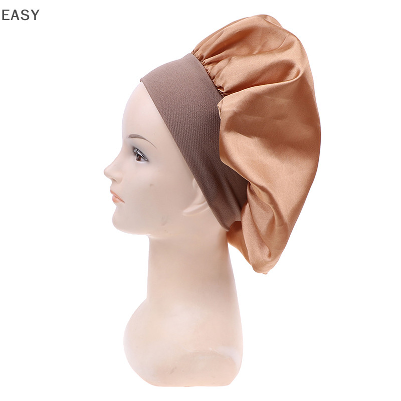 Ea 58cm Màu Trơn Nữ Sa Bonnet Mũ Ngủ Đêm Mũ Điều Chỉnh Mũ Tắm Vn
