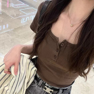 NZN Áo thun ngắn tay ngắn tay phong cách cơ bản mùa hè kiểu Mỹ gợi cảm Hot Girl