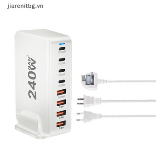 Jj 268w usb-c 8 cổng pd gan sạc pd3.0 qc3.0 bàn sạc nhanh cho macbook pro / air ipad iphone 15 14 13 pro dành cho samsung galaxy vn