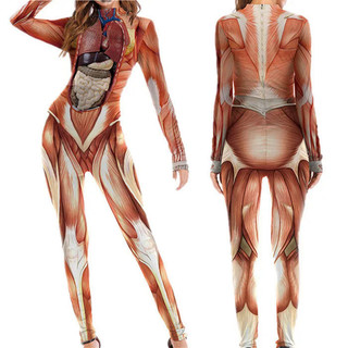 Halloween Trang Phục Cho Nam Cơ Bắp Phù Hợp Với Nữ Zentai Body Người Khăn Giấy In Áo liền quần Carnival Catsuit Ngộ nghĩnh Cosplay Quần Áo