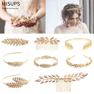 MISUPS tóc/ Xước cài tóc/ Băng đô cài tóc/ Vương miện thiết kế chiếc lá phong cách cổ điển thời trang dành cho cô dâu