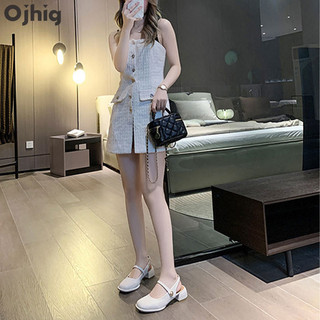 Ojhig Thời Trang Nữ Gót Dày Nhẹ Nhàng Baotou Lưng Rỗng Cao Gót