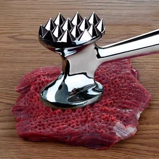 New Product#Kitchen Meat Hammer304Stainless Steel Steak Steak Meat Hammer Household Pork Chop Hammer Loose Meat Tender Meat Hammer Broken Tendon3wu
