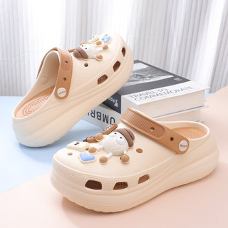 AYUER Nữ Bước Trên Poo Puffs Đế Dày Hoạt Hình Bóng Chó Sandal