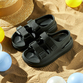 Vui vẻ Mario Hàn Quốc Webbing Velcro dép cho trẻ em Mùa hè sandal đen Đế dày EVA Nhiều màu trung tâm mua sắm sandal