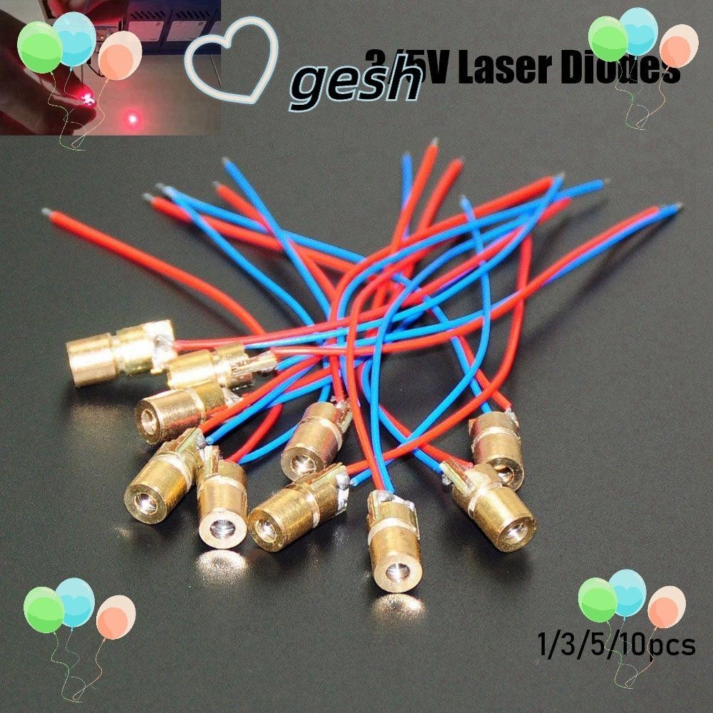 Gesh1 1 / 3 / 5 / 10 Chiếc Điốt Laser Chất Lượng Cao Đèn Đỏ Đồng Đầu Chấm Diode Mô-đun