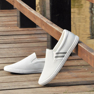 Giày Trắng Nhỏ Giày Nam Rỗng Thoáng Khí Loafer Phiên Bản Hàn Quốc Hợp Thời Trang Phù Hợp Với Giày Đế Bằng Nam Trắng Giày Nam Một Chân Loafer Rỗng Thoáng Khí Giày Hàn Quốc Hợp Thời Trang Phù Hợp Với Giày Đế Bằng Nam 2024.4.6