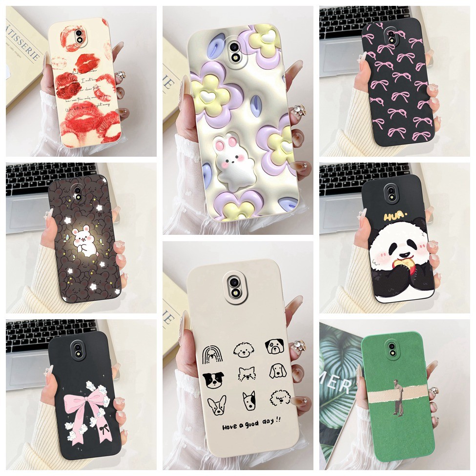 Dành Cho Samsung J3 2017 J3Pro J330 Ốp Lưng Samsung J3 Pro Chống Sốc Mèo Gấu Trúc Thỏ Thời Trang Hoa