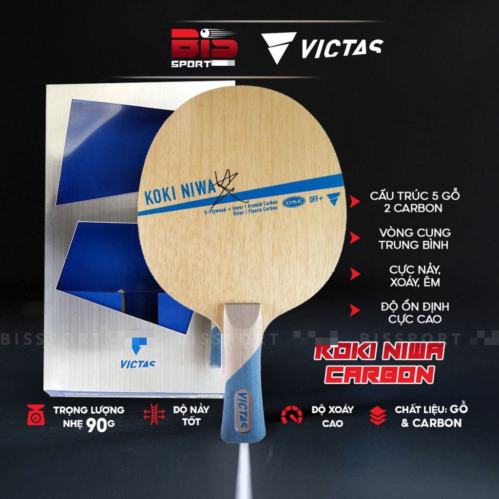 Cốt Vợt Bóng Bàn Victas Koki Niwa Carbon Chính Hãng - Chuyên Tấn Công