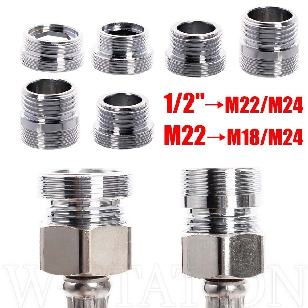 Đầu Nối Vòi Nước 1 / 2 "M22 M24-22mm Sang M18 M24 Bằng Nhôm