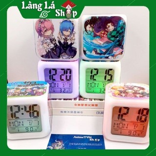 Đồng hồ báo thức mini để bàn hình Anime Manga (Kimetsu, One piece, Naruto, Fate, Conan, Your Name, Gintama, SAO, Miku..)