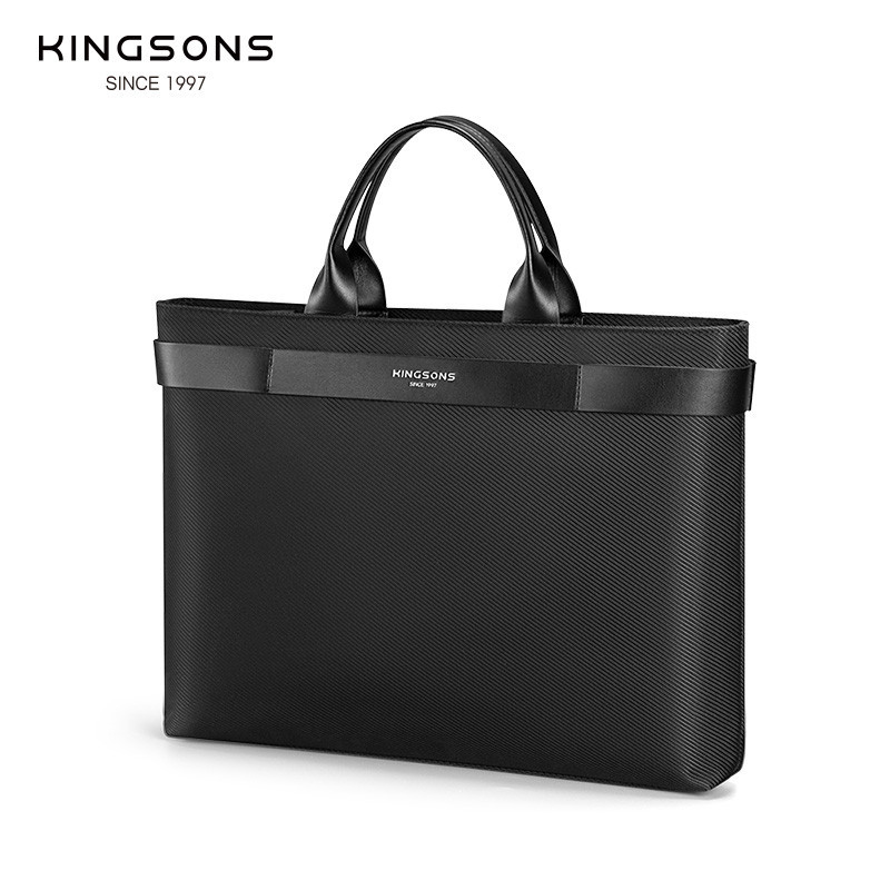 Kingsons Nam Nữ Thời Trang Kinh Doanh Cặp Đôi 15.6 inch Túi Laptop Chống Thấm Nước Top-Handle Túi Xách Cổ Điển Màu Đen