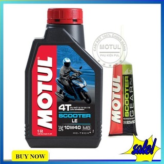 Comco nhớt xe máy tay ga Motul Scooter LE 10W40 1 lít kèm nhớt hộp số hàng chính hãng cho Vision SH Lead Vario Click...