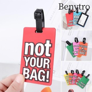 Benytro Fashion Luggage Tag Portable Baggage Holder Travel Tag Travel Accessories Cute Cartoon Baggage Boarding Label Women Men Good Travel PVC Creative Letter