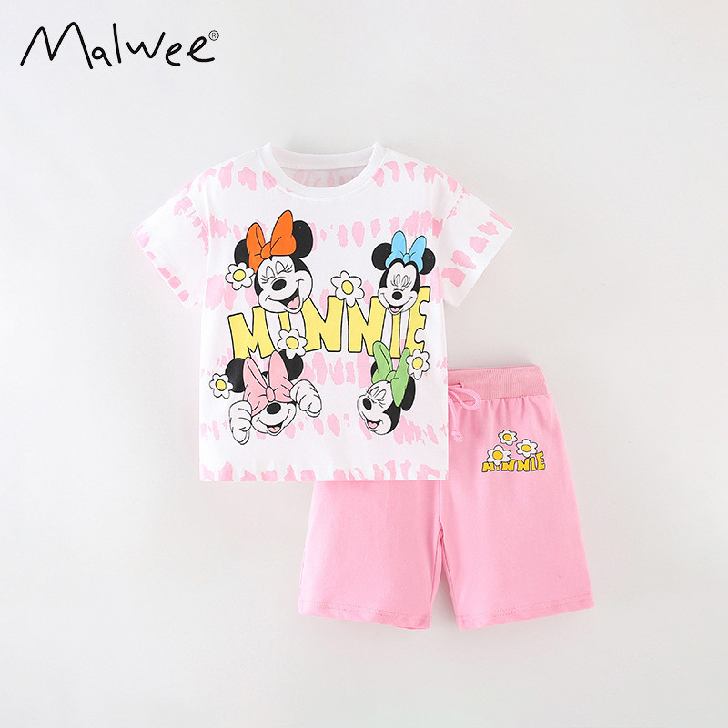 Trẻ em Quần áo trẻ em Bộ đồ bé gái Quần Short ngắn tay Bộ đồ Mickey / Minnie / Bé gái Áo hoạt hình ngắn tay Áo dâu tây-bán chạy