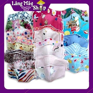 (Xả kho Sale Sập Sàn) Khẩu trang vải 3 lớp chống bụi in hoạ tiết (giao mẫu ngẫu nhiên, )