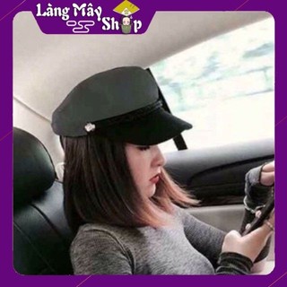 Mũ Nón Baker Boy Chất Da khuy nút mạ vàng Hot Trend (Xám và Đen Có ảnh và Clip Thật)