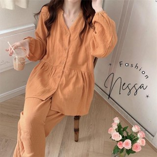 Bộ Đồ Ngủ Quần Áo Nữ Mặc Ở Nhà Dài Tay Cộc Tay Đùi Ngắn Vải Cotton Áo Mùa Xuân Hè Thu Đông Đi Ra Ngoài