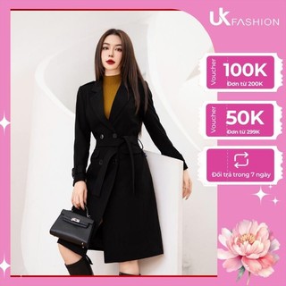 Áo mangto UK  Fashion Túi Ngang 4 Cúc Thời Trang Công Sở Nữ Basic, Tôn Dáng, Giữ ấm Cơ Thể Cực Tốt UKAK2309008