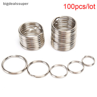 Bigdealssuper 100 cái / lốc móc chìa khóa diy kim loại chìa khóa chia nhẫn vòng kim loại móc khóa siêu