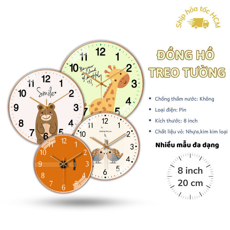 Đồng Hồ Treo Tường Lily's Decor House Thiết Kế Đáng Yêu 10inch Decor Nhà Ở, Phòng Bé