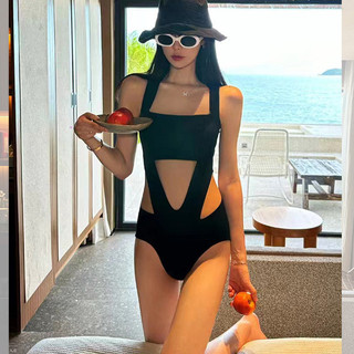 Một mảnh rỗng đồ bơi bikini không đen gợi cảm nữ đồ bơi bikini