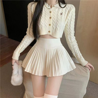 Chân váy xếp ly tennis dáng ngắn dập ly nhỏ màu đen, trắng lưng chun cạp cao