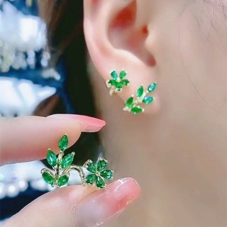 Bông tai lá xanh tinh tế Phong cách nóng bỏng Bông tai thời trang Phụ kiện nữ dễ thương và ngọt ngào
