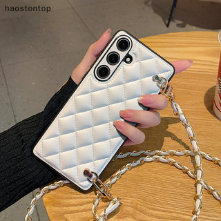 Haostontop Quilted Da Nữ Điện Thoại Đeo Ngang Dây Đeo Ốp Lưng Chống Sốc Thời Trang Vỏ Điện Thoại Cho Samsung Galaxy S24 Ultra VN
