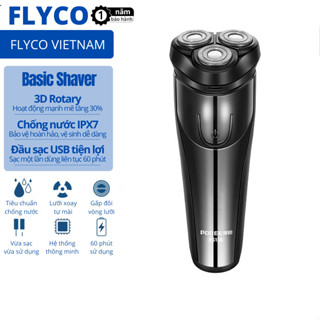 Flyco Máy Cạo Râu Nam Lưỡi Dao 3 Đầu 3D Cạo Khô và Ướt Đa Năng Thông Minh IPX67 Poree PS156 - Chống Nước - Thế Hệ Mới