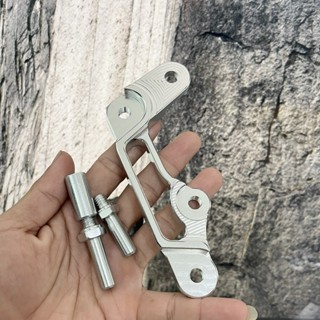 Pát CNC lắp heo zin cho VARIO đời 2018-2024 Lên đĩa lớn 220mm_Bát nhôm 7075 CNC nguyên khối kèm 2 chốt heo sáng bóng