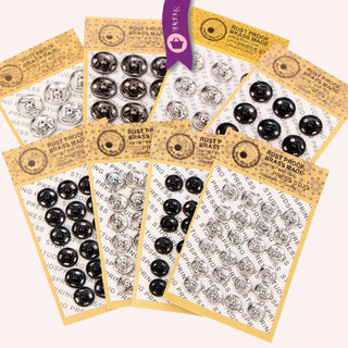 Bộ 12 nút bóp, nút bấm Yokoyama size 10mm, kim loại không gỉ màu bạc, đen