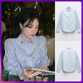 Áo sơ mi trang sức nhân tạo phong cách mới của Zara Spring 8741233