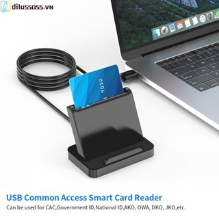 [Dilussoss.vn] SCR816 USB Smart ID IC SIM CAC Card Reader cho Windows 10 8 7 Max OS Linux