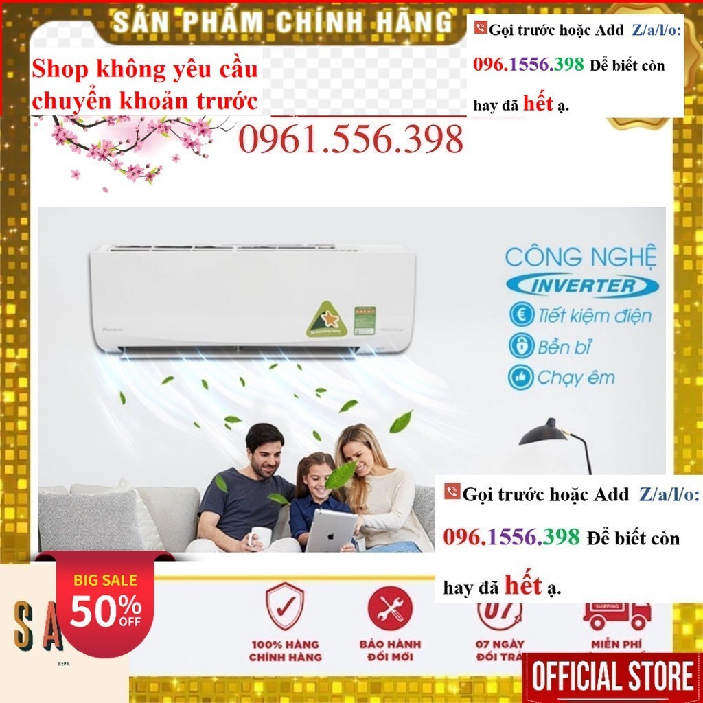 <Rẻ>  Điều hòa Daikin 12000 BTU inverter 1 chiều FTKB35WAVMV, mới 100%, hàng chính hãng - Mới 100%