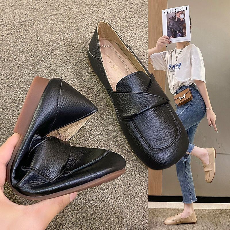 Thật Mềm Da Bò Tendon Đế Giày Mẹ Người Cao Tuổi Slip-On Đế Mềm Giày Đậu Hà Lan Nữ Người Cao Tuổi Trung Niên Giày Mẹ Slip-On Đế Mềm Giày Đậu Hà Lan Thật Da Mềm Bò Đế Mùa Xuân Thu Giày Đế Bằng Nữ Trung Niên Giày Mẹ Cao Tuổi Slip-On Giày Đậu Hà Lan Đế Mềm