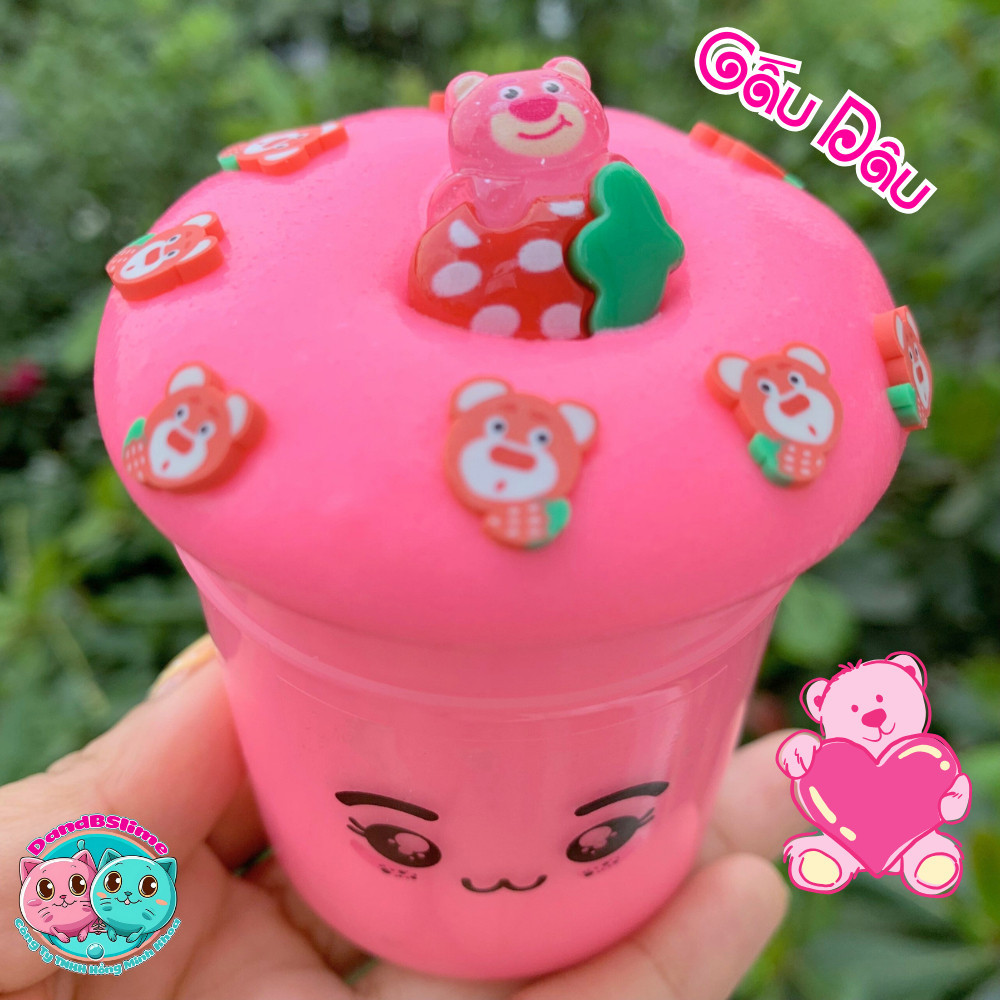 120ml DIY BUTTER LOTSO / Đồ Chơi Slime Bơ Gấu Dâu/ Kèm Charm và Cốm/Chất Slime Dẻo Dai và Thơm DB Sl
