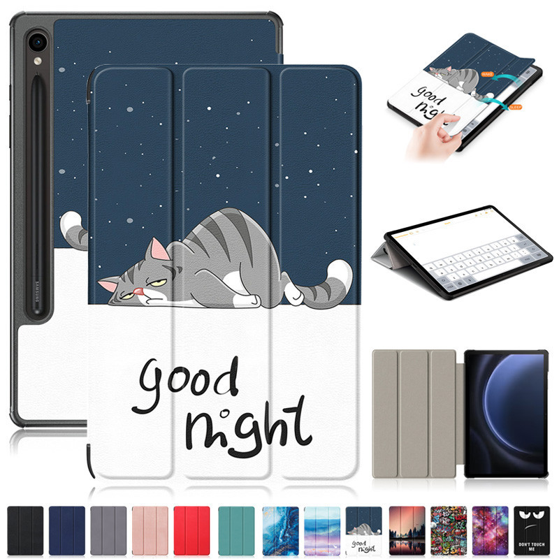 Dành Cho Coque Samsung Tab S9 Fe Ốp Lưng 10.9 Inch SM-X510 SM-X516 Sơn Dễ Thương Vỏ Thông Minh Cho F