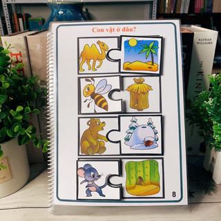 [Autismshop] Học liệu bóc dán chủ đề con vật